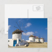 Mooie windmolens op het eiland Mykonos, Briefkaart (Voorkant / Achterkant)