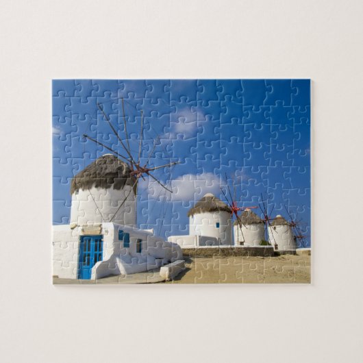 Mooie windmolens op het eiland Mykonos, Legpuzzel (Horizontaal)