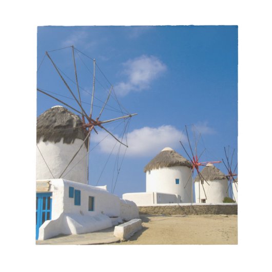 Mooie windmolens op het eiland Mykonos, Notitieblok (Voorkant)
