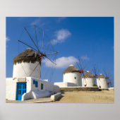 Mooie windmolens op het eiland Mykonos, Poster (Voorkant)