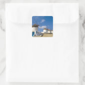 Mooie windmolens op het eiland Mykonos, Vierkante Sticker (Tas)