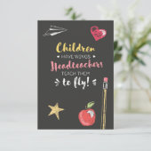 Mooie Wings Quote - hoofddocenten Bedankkaart (Staand voorkant)