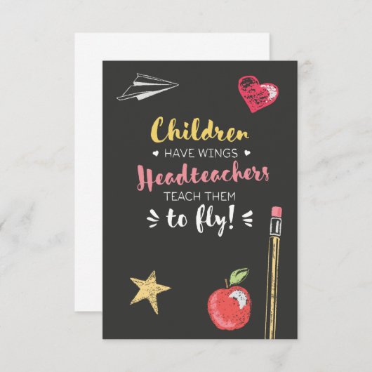 Mooie Wings Quote - hoofddocenten Bedankkaart (Voorkant / Achterkant)