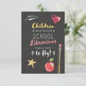 Mooie Wings Quote - Schoolbibliotheken Bedankkaart (Staand voorkant)