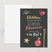 Mooie Wings Quote - Schoolbibliotheken Bedankkaart (Voorkant / Achterkant)