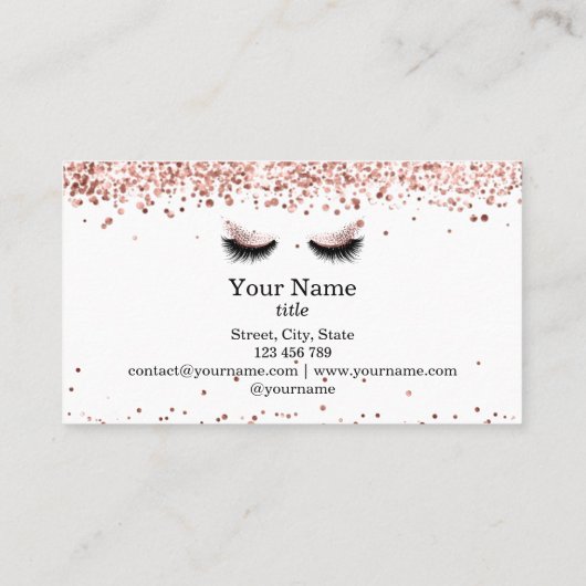 Mooie wink ogen en wenkbrauwen lange wimpers visitekaartje (Achterkant)