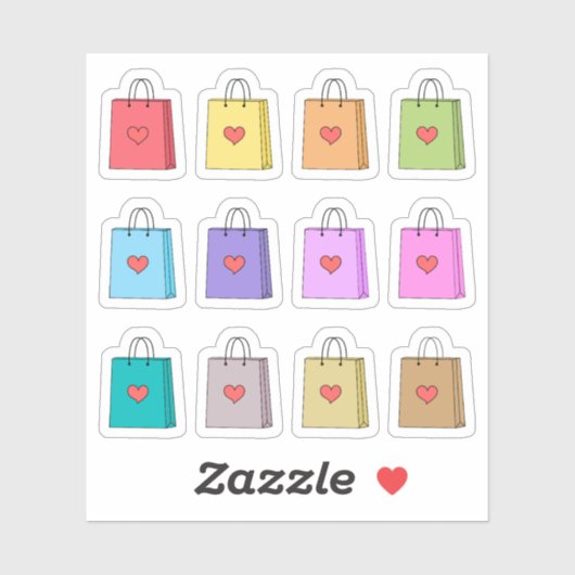 Mooie Winkeltasjes Geld Uitgeven Shopaholic Planne Sticker (Vel)