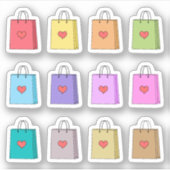 Mooie Winkeltasjes Geld Uitgeven Shopaholic Planne Sticker (Voorkant)