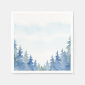 Mooie winter blauwe pijnbomen huwelijksservet servet (Voorkant)