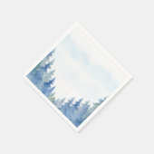 Mooie winter blauwe pijnbomen huwelijksservet servet (Hoek)