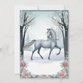 Mooie Winter Bos Bloemen Paard Verjaardag Kaart (Achterkant)