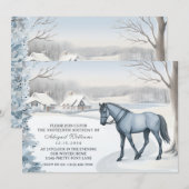 Mooie Winter Bos Sneeuwwitje Paard Verjaardag Kaart (Voorkant / Achterkant)