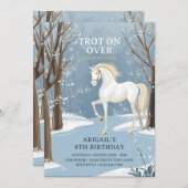 Mooie Winter Bos Sneeuwwitje Paard Verjaardag Kaart (Voorkant / Achterkant)