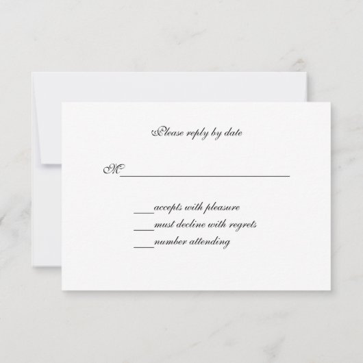 Mooie Winter Bruiloft, Sneeuwvlokken en Pinecone RSVP Kaartje (Achterkant)