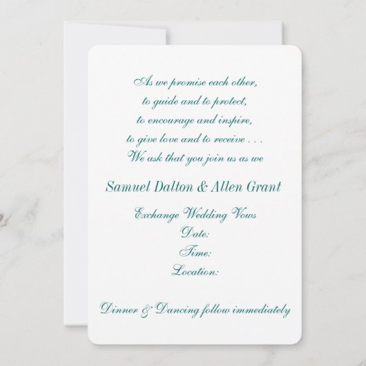 Mooie, winter bruiloft uitnodiging (Achterkant)