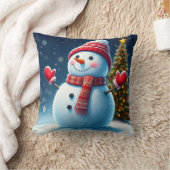 "Mooie Winter Charm: Kerstbomen & Sneeuwmannen De Kussen (Deken)