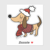 Mooie winter dachshund vinyl stickers (Vel)