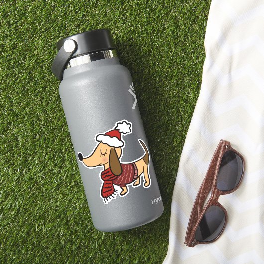 Mooie winter dachshund vinyl stickers (HydroFlask Insitu)