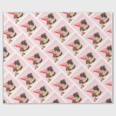 Mooie Winter Feestdagen Pet Lovers Dog Foto Cadeaupapier (Vlak)