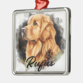 MOOIE WINTER GOUDEN RETRIEVER HOND METALEN ORNAMENT (Links)