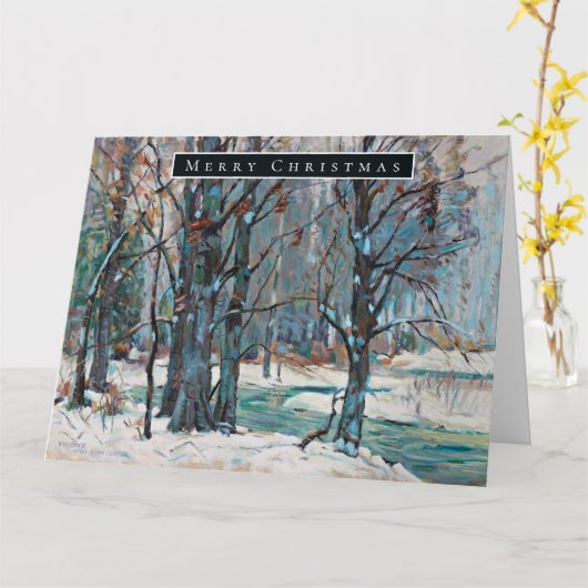 Mooie winter in kleurrijke kunst kaart (Gele Bloem)