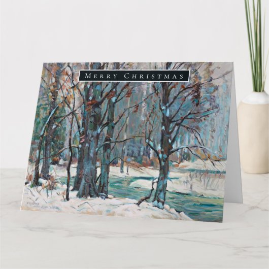 Mooie winter in kleurrijke kunst kaart (Voorkant)