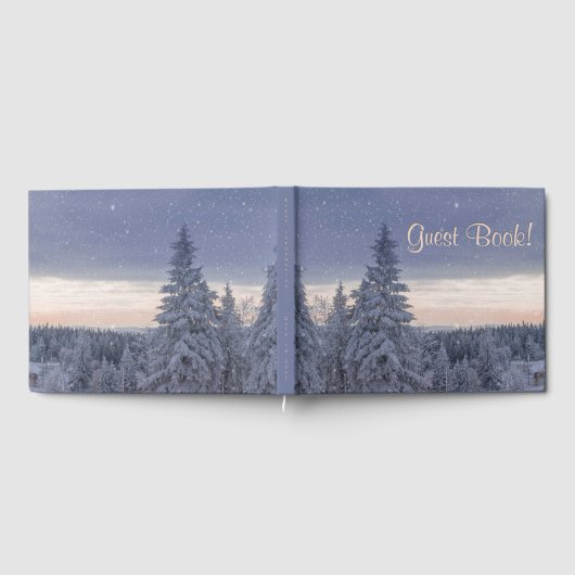Mooie Winter Landschap Persoonlijke Tekst in Spine Gastenboek (Volledig)