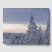 Mooie Winter Landschap Persoonlijke Tekst in Spine Gastenboek (Achterkant)