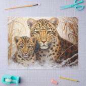 Mooie Winter Leopards Decoupage Tissue Papier (Craft)