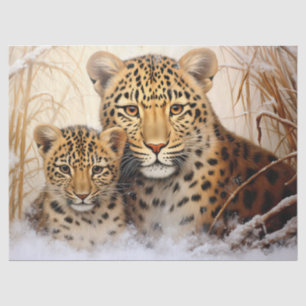 Mooie Winter Leopards Decoupage Tissue Papier
