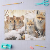 Mooie Winter Muizen & Vos Decoupage Weefselpapier Tissuepapier (Craft)
