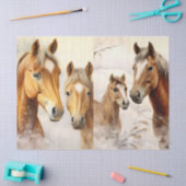 Mooie Winter Paarden Decoupage Tissue Papier (Craft)