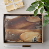 Mooie Winter Paarden Decoupage Tissue Papier (Geschenk)