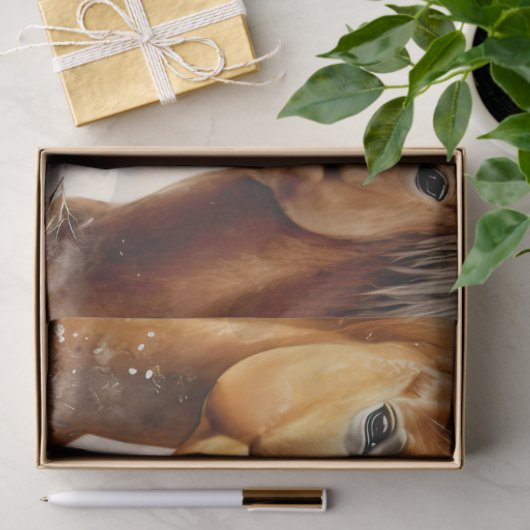 Mooie Winter Paarden Decoupage Tissue Papier (Geschenk)