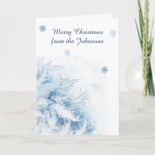 Mooie Winter Rijp Kerstmis Feestdagen Kaart (Voorkant)