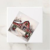 Mooie Winter Rustieke Schuur Kerst Cadeautag Bedankjes Labels (In situ)