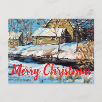 Mooie winter sneeuw afbeelding kerstkaart briefkaart
