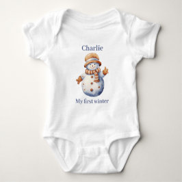 Mooie winter sneeuwpop Kerst T-shirt