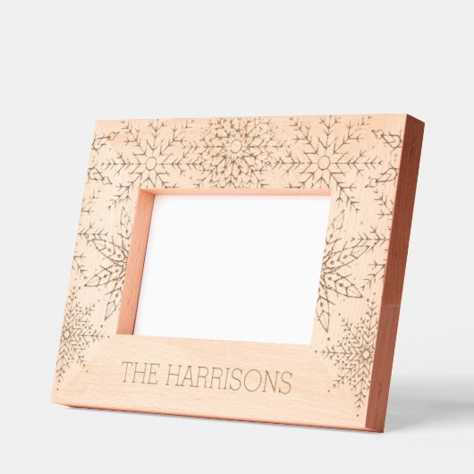 Mooie Winter Snowflake Kerst Kaart Gegraveerde Lijstjes (Links)