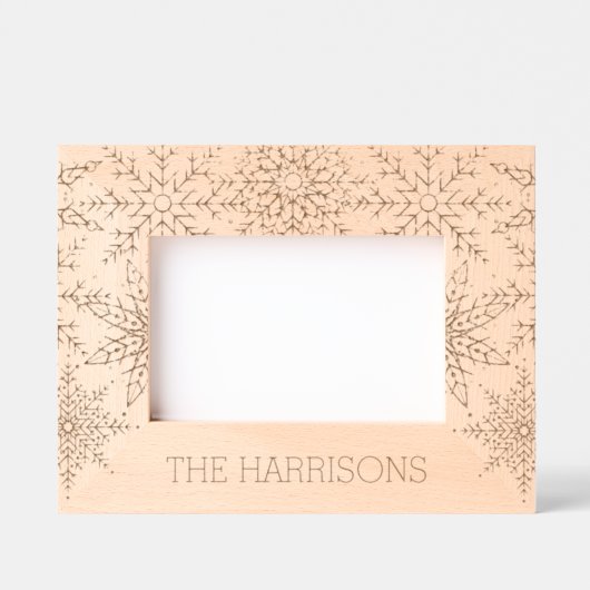 Mooie Winter Snowflake Kerst Kaart Gegraveerde Lijstjes (Voorkant)