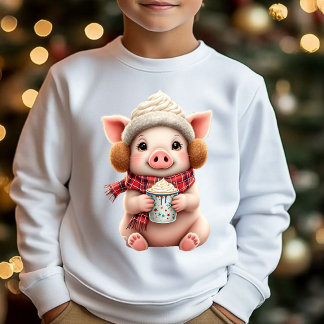Mooie Winter Varken Met Illustratie T-Shirt Van Wa