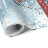 Mooie Winter Vogels Kerst Inpakpapier (Rol Hoek)