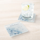 Mooie winter vorst kerst glazen onderzetter (Schuin)