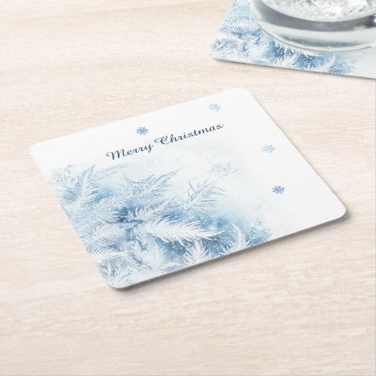 Mooie winter vorst kerst kartonnen onderzetters (Schuin)