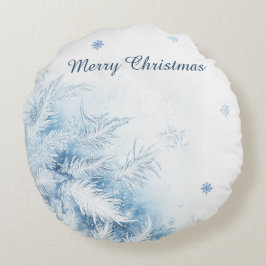 Mooie winter vorst kerst rond kussen