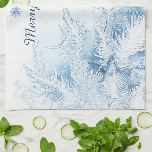 Mooie winter vorst kerst theedoek (Gevouwen)