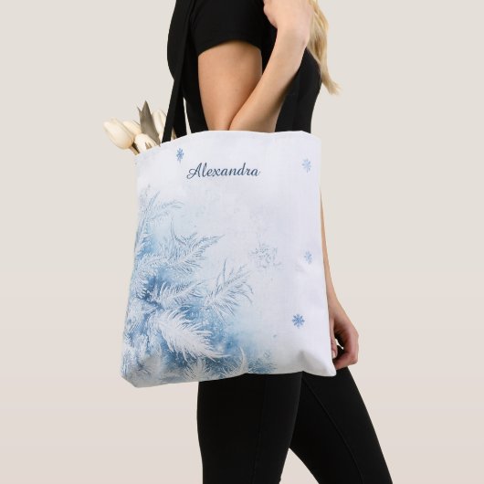Mooie winter vorst kerst tote bag (Dichtbij)