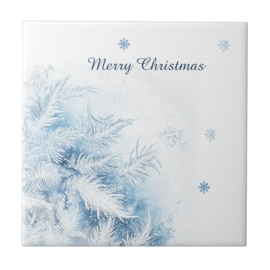 Mooie Winter Vorst Kerstmis Tegeltje (Voorkant)