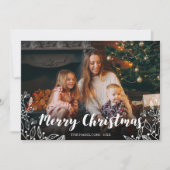 Mooie winterblad foto Prettig kerstfeest Kaart (Voorkant)
