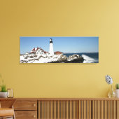 Mooie winterdag bij Portland Head Light Canvas Afdruk (Insitu (Woonkamer))